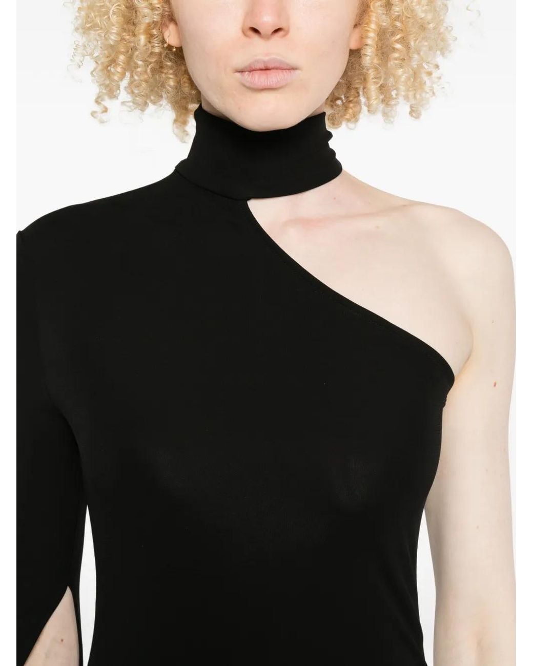Alexander Wang Black Draped Midi Dress