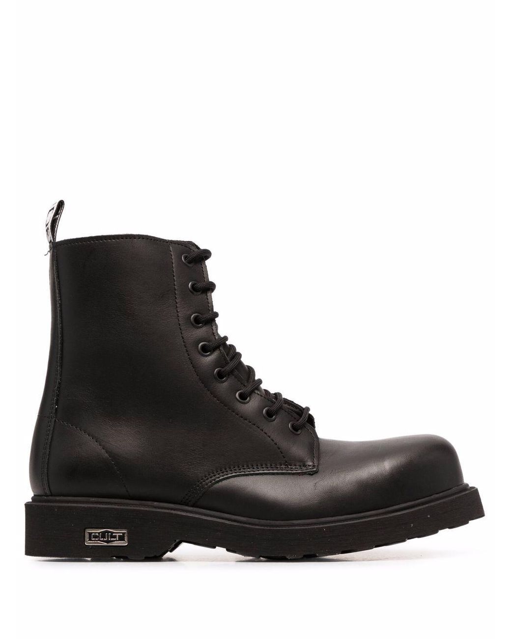Cult Leather Lace-up Combat Boots in Black for Men | Lyst UK