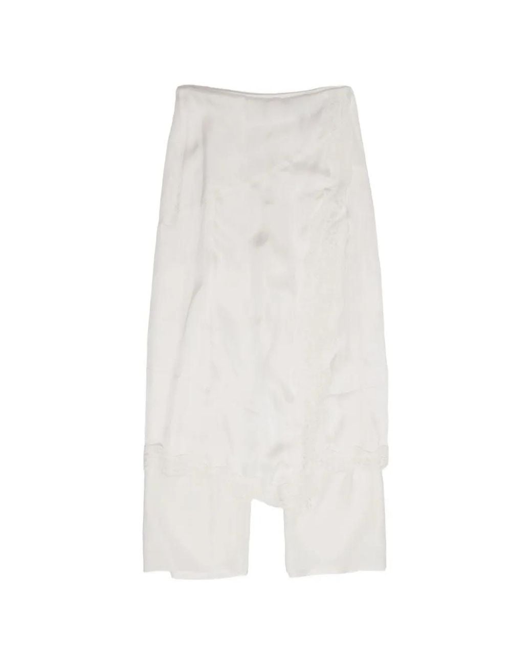 Bimba Y Lola White Lace-Trim Asymmetric Skort Trousers