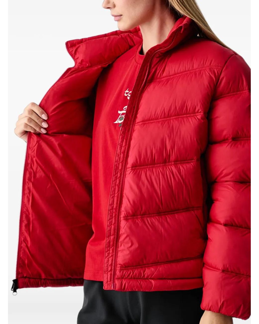 Napapijri Red Ega High-Neck Puffer Jacket