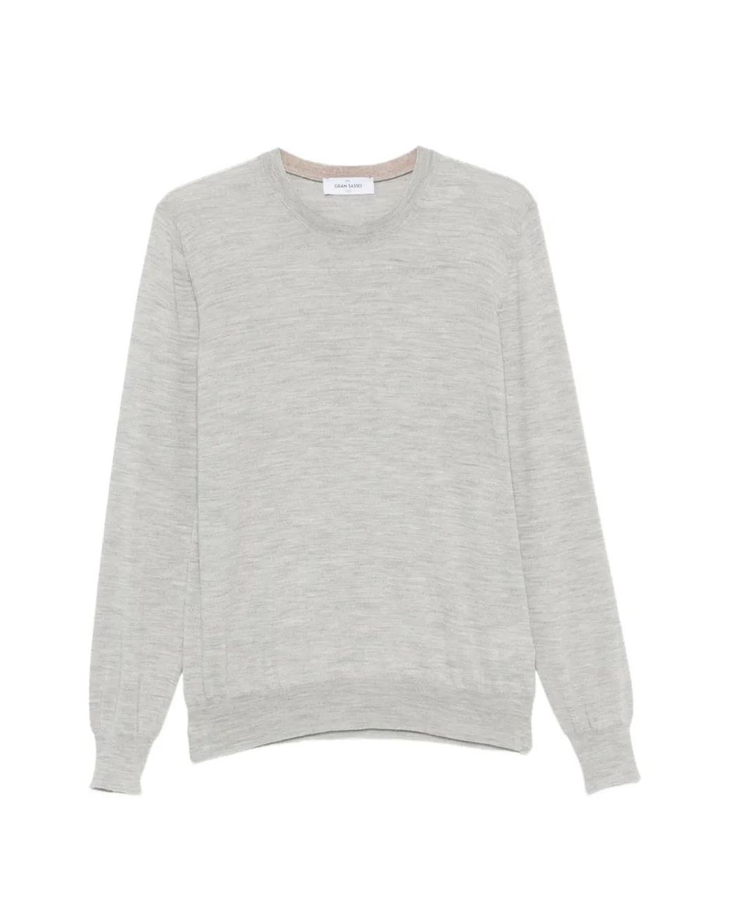 Gran Sasso White Crew-Neck Long-Sleeve Sweater for men
