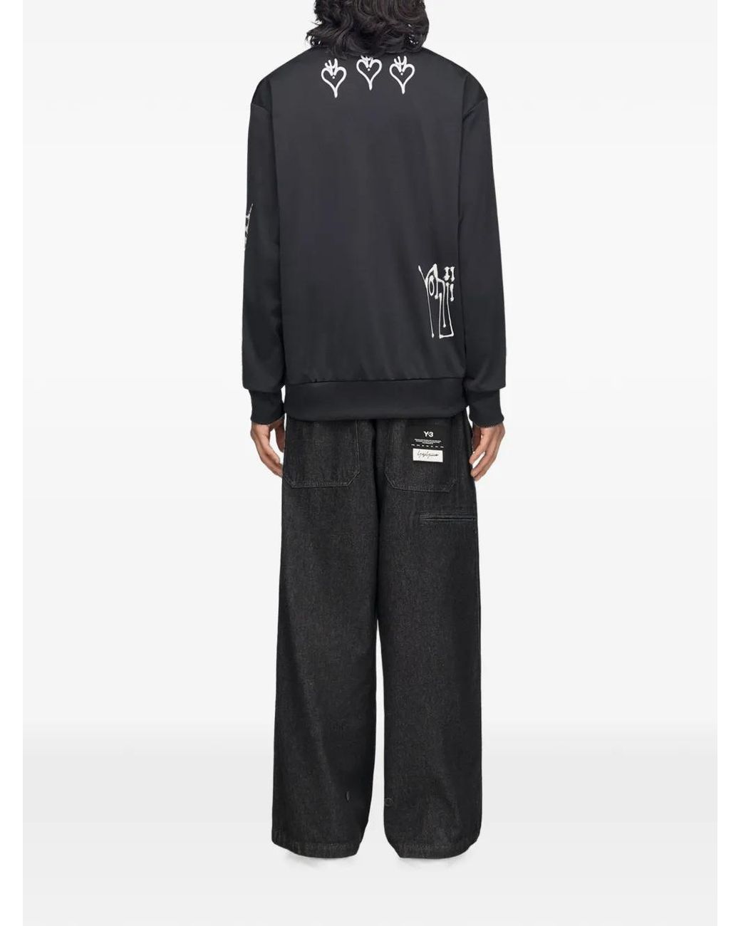 Y-3 Blue X Adidas Graphic-Print Zip-Up Sweater