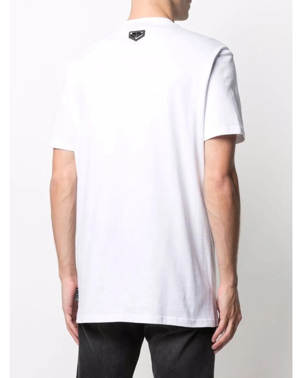 Philipp Plein White Skull-Print T-Shirt for men