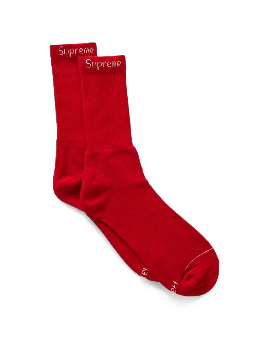 Supreme Red Hanes Logo-Print Socks (Set Of Four) for men