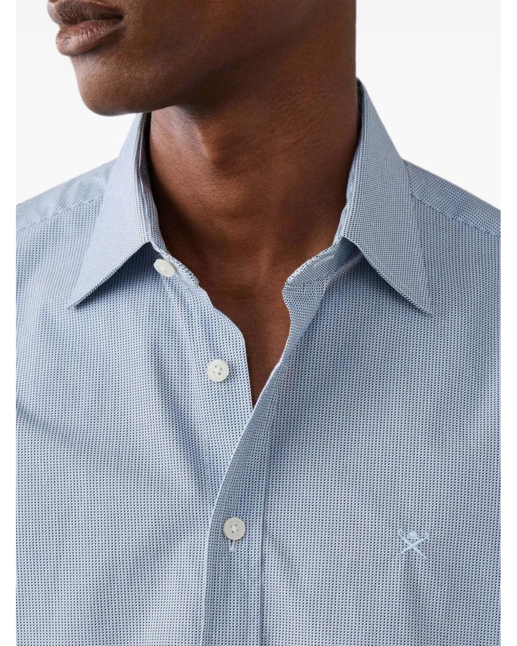 Hackett Blue Geometric-Print Shirt for men
