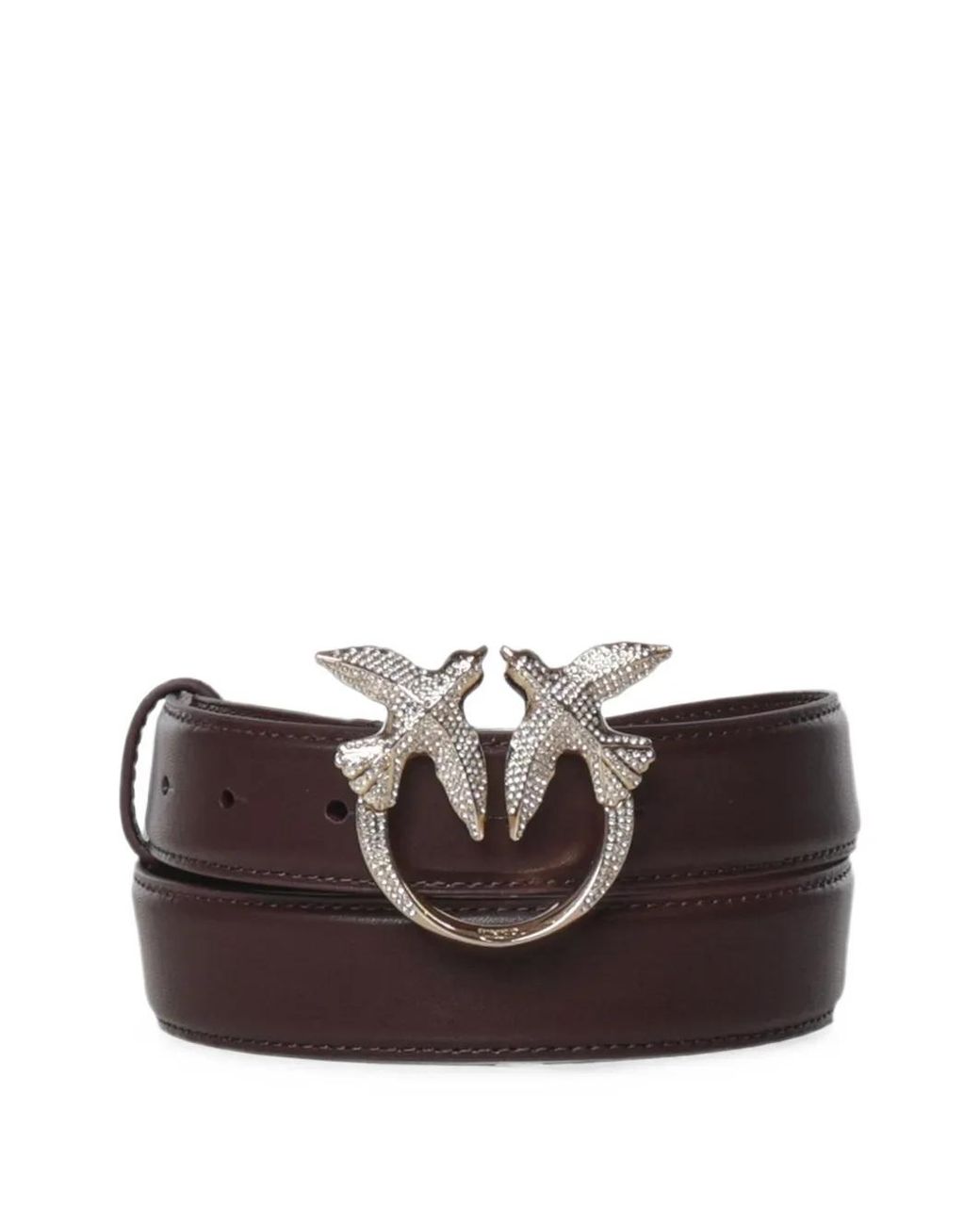 Pinko Brown Love Birds-Buckle Belt