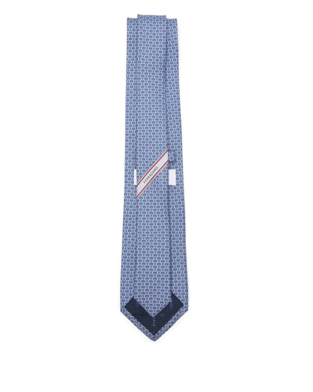 Ferragamo Blue Patterned Tie for men