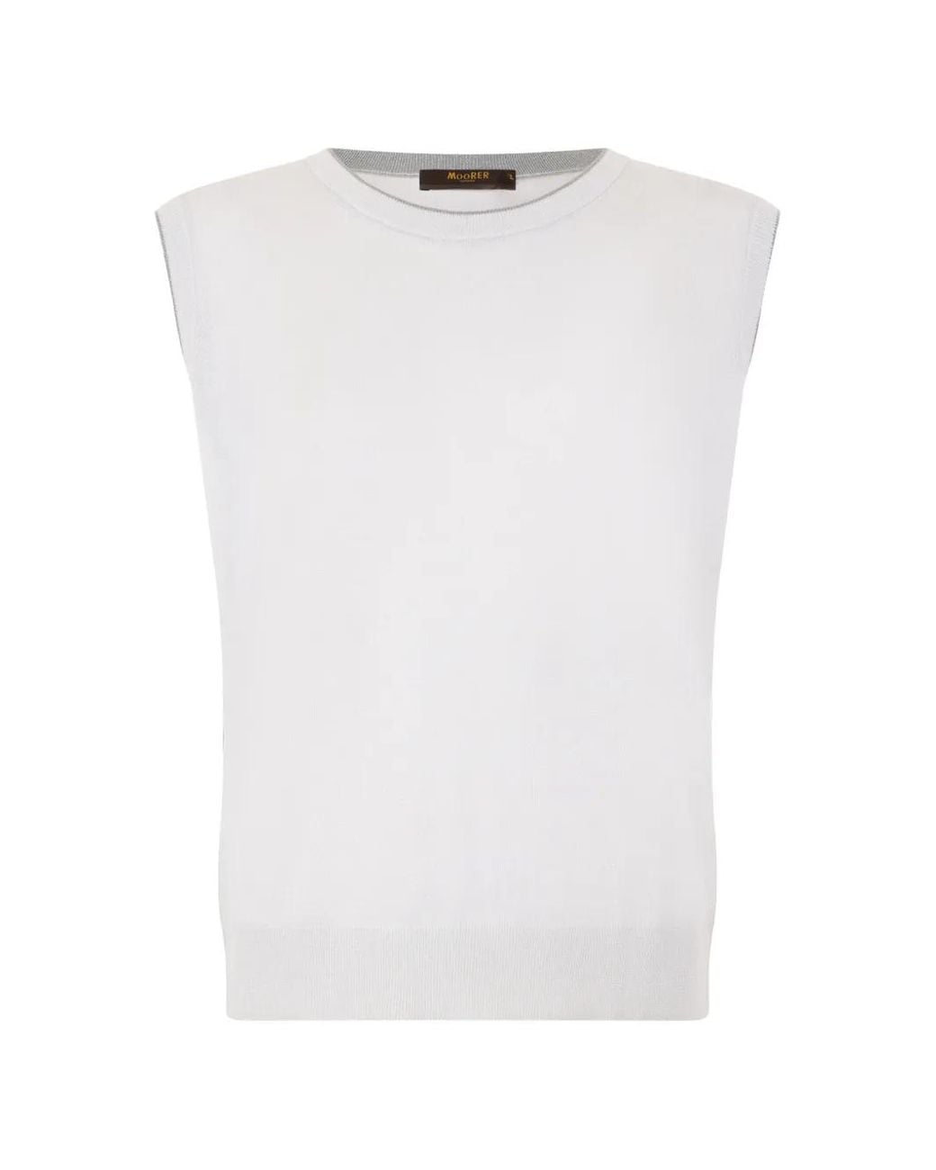 Moorer White Sleeveless Vest