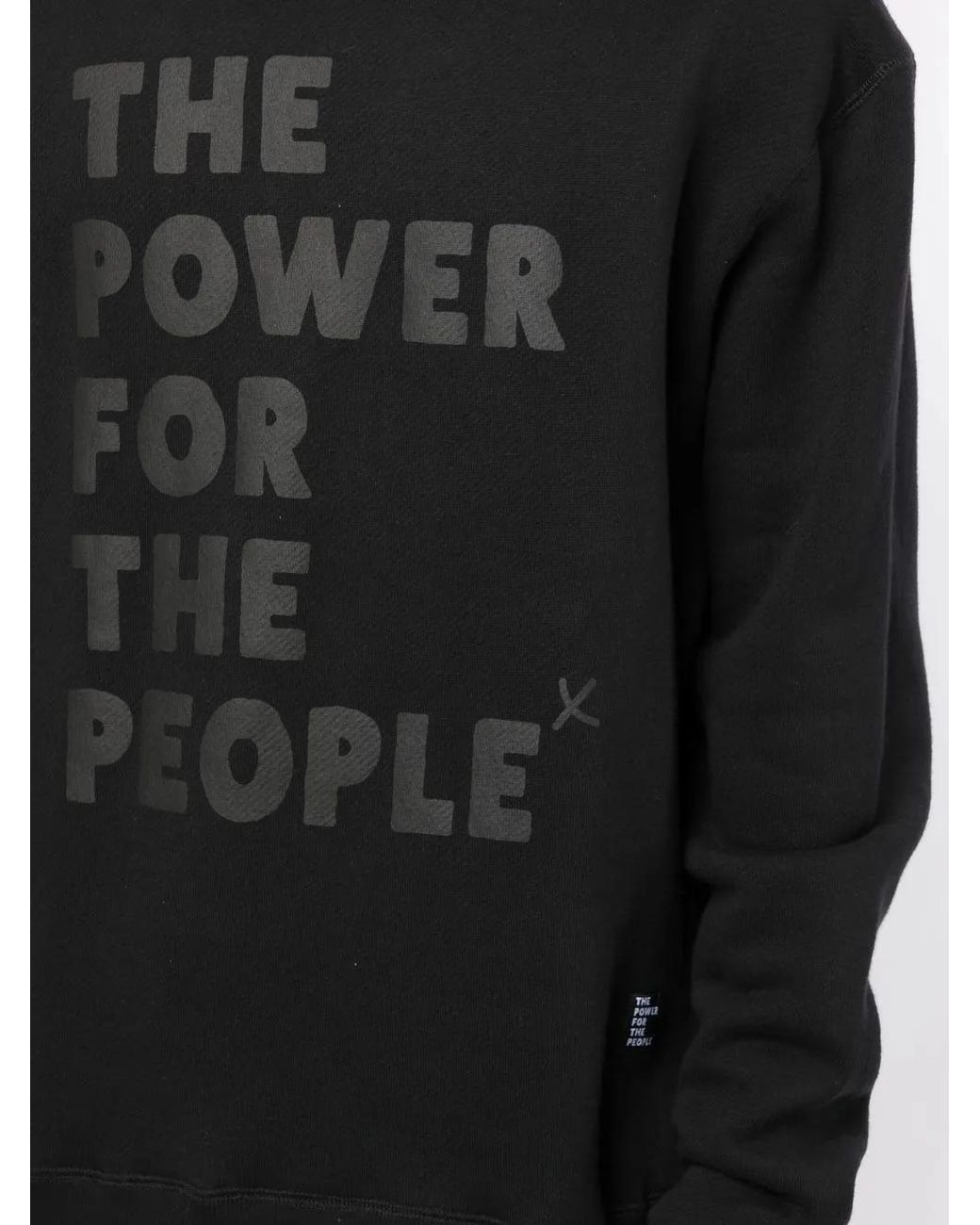 The Power for the People Black Logo-Print Detail Sweatshirt for men