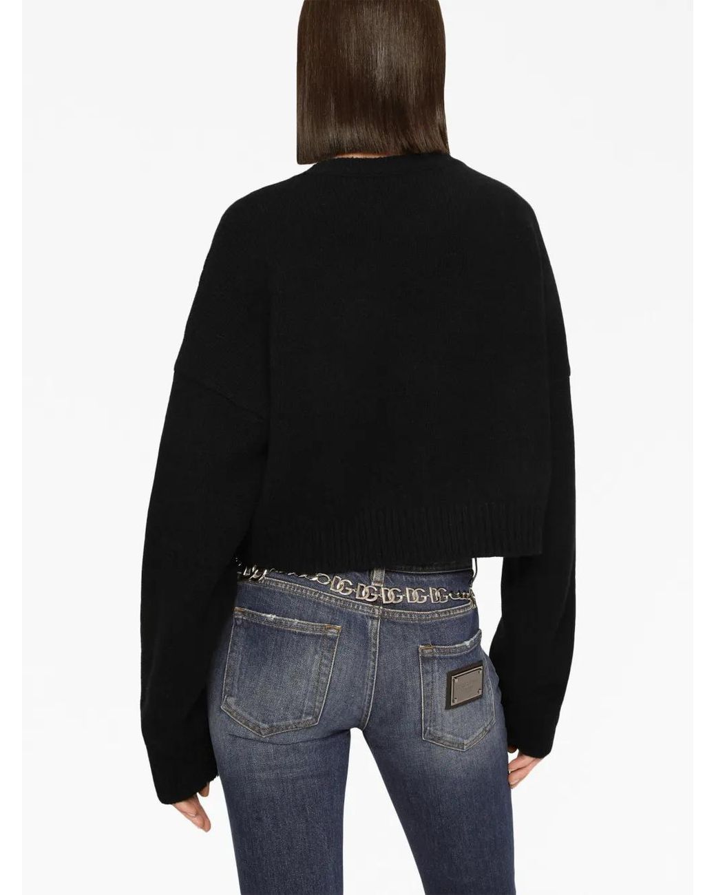 Dolce & Gabbana Logo Plaque Pullover in het Black