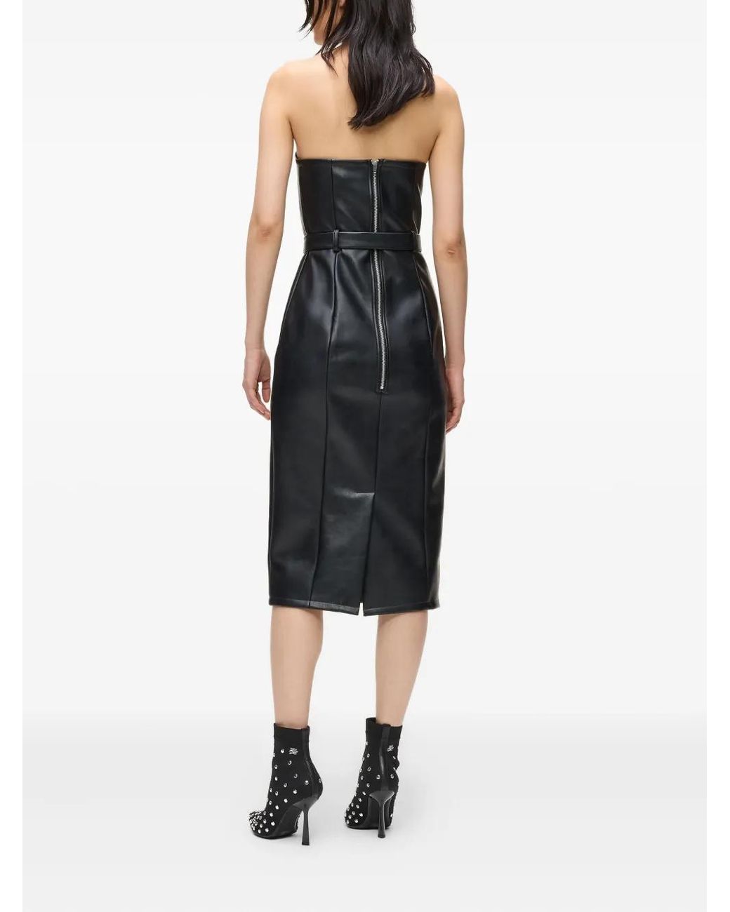 Karl Lagerfeld Black Strapless Belted Dress