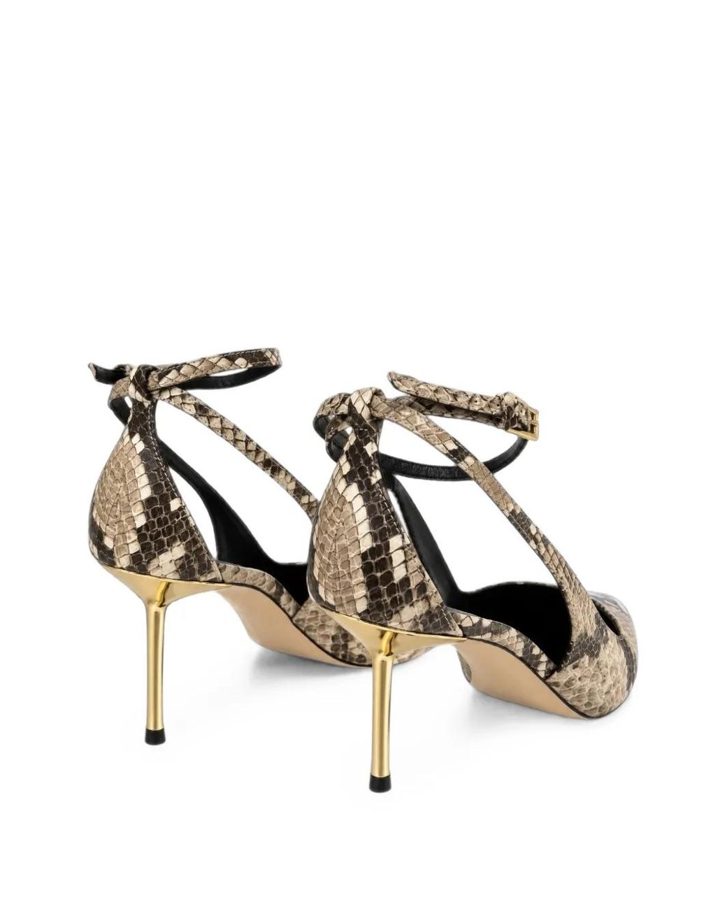 Ninalilou White Python-Effect Pointed-Toe Pumps