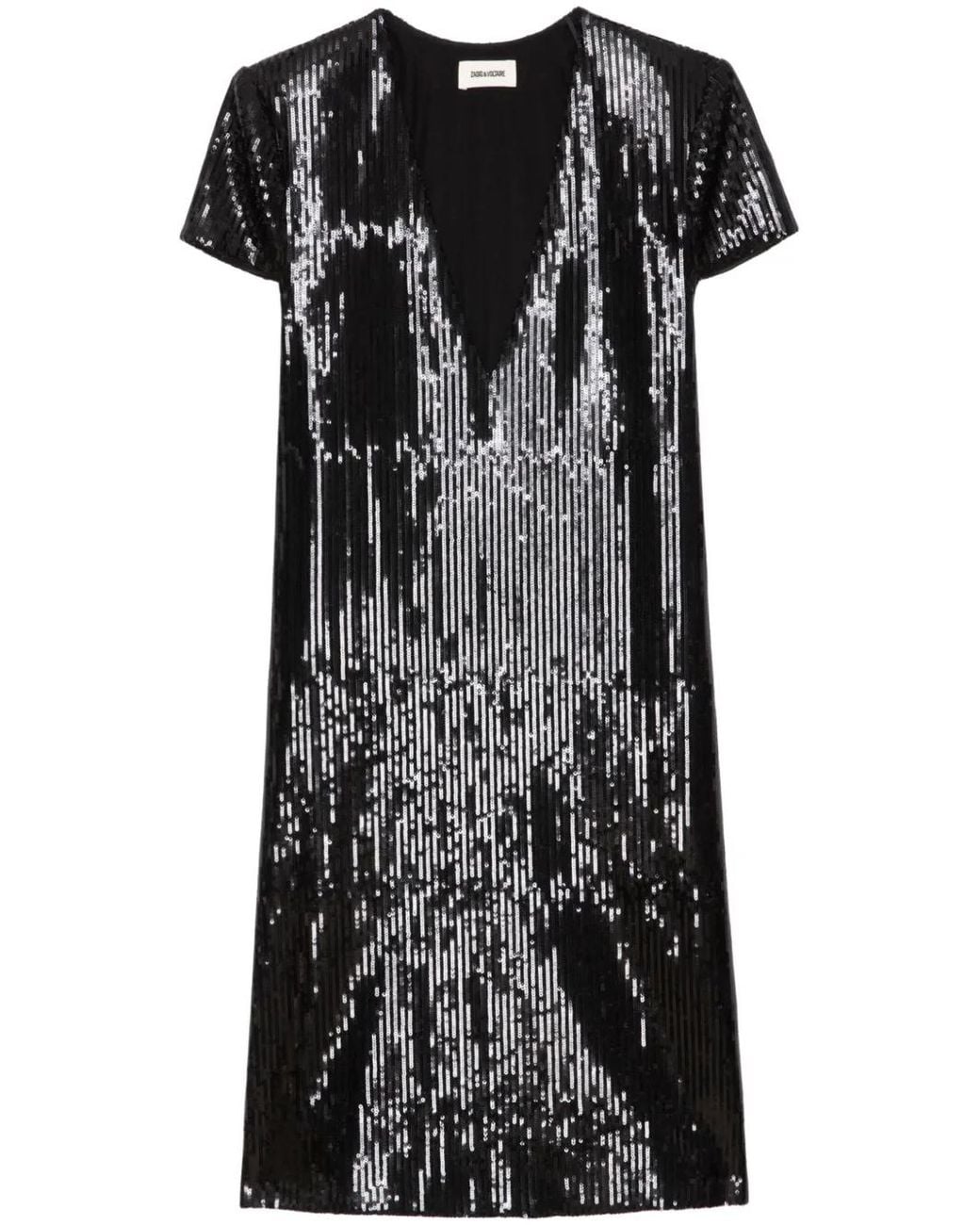 Zadig & Voltaire Black Rashu Sequin Mini Dress