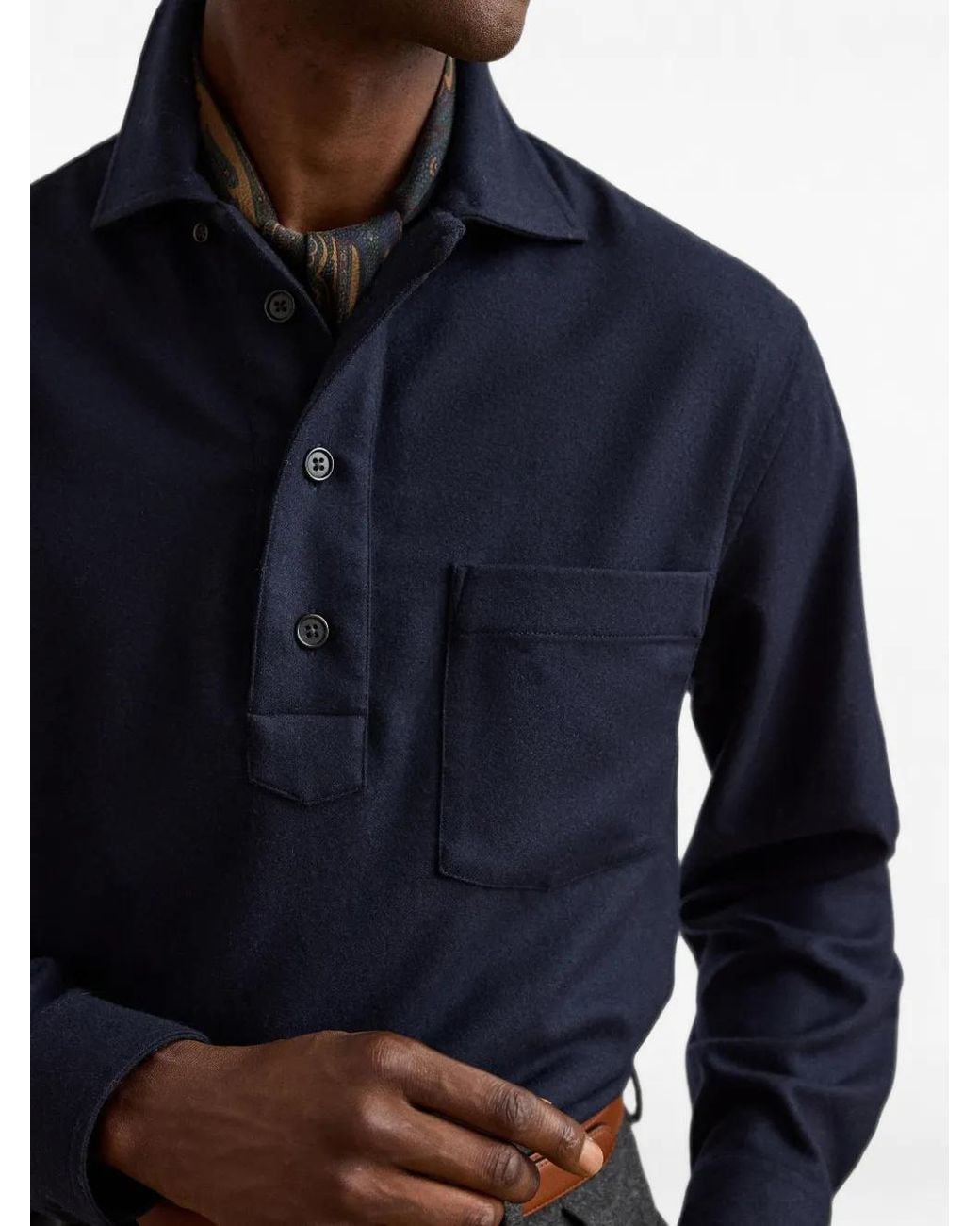 Ralph Lauren Blue Russel Long-Sleeved Polo Shirt for men