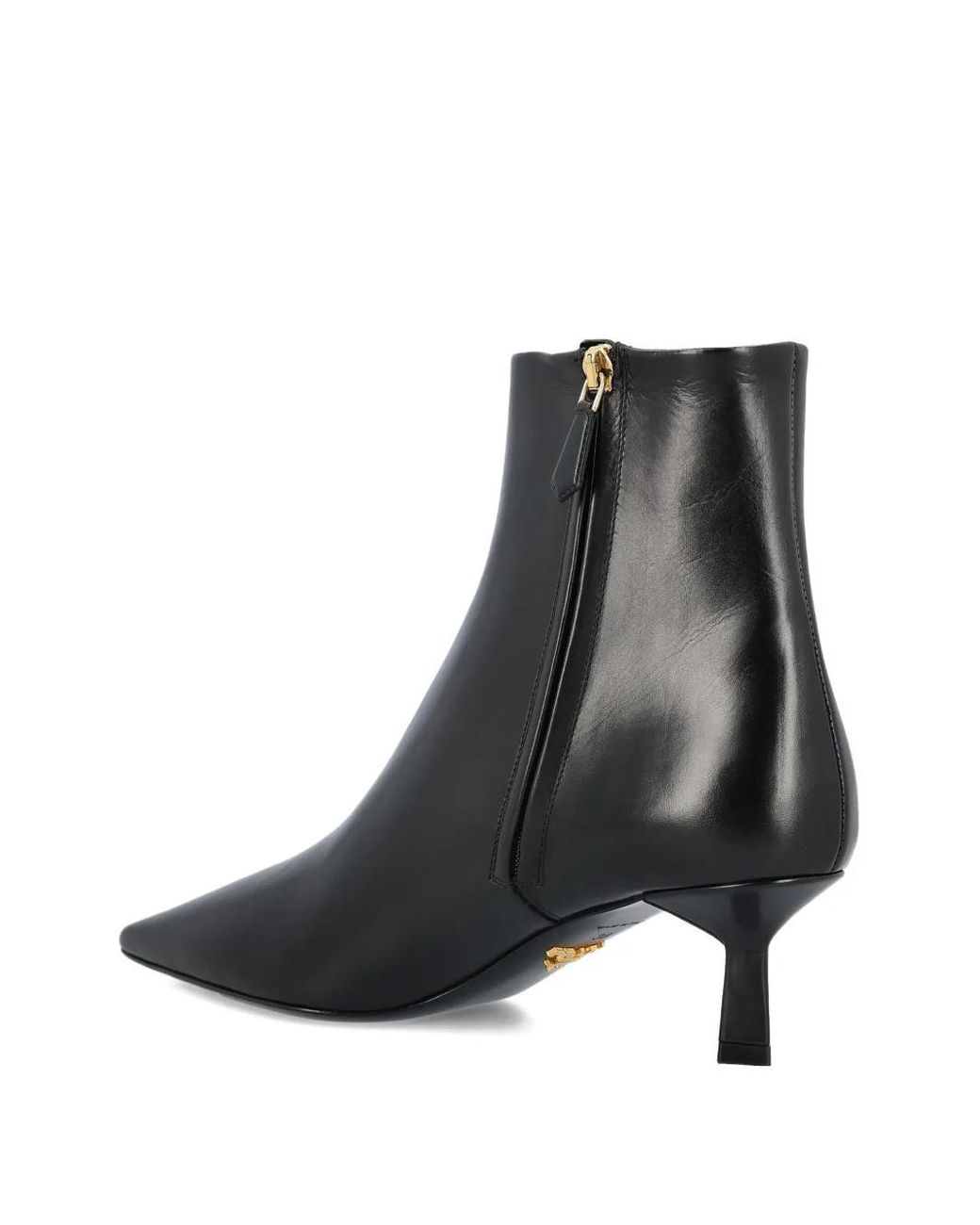 Prada Black Spitze Stiefel mit Triangel-Logo