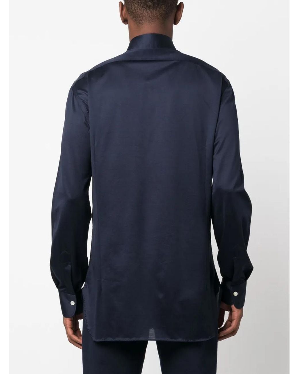 Kiton Slim-Fit Overhemd in het Blue voor heren