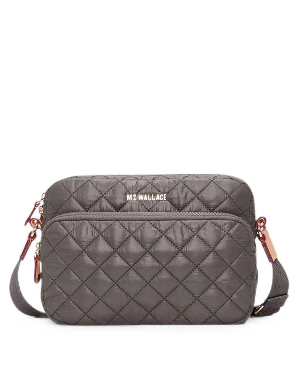 MZ Wallace Gray Small Metro Quilted Cross Body Bag