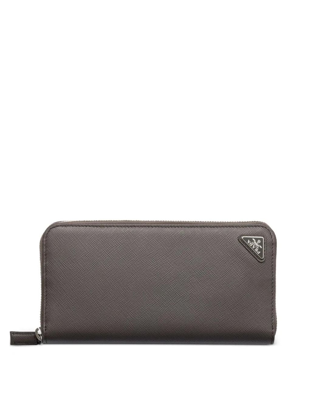 Prada Gray Saffiano Leather Wallet for men
