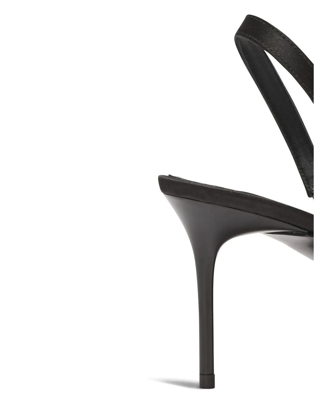 Balmain Black Satin Pierced Slingback Heeled Mules 75