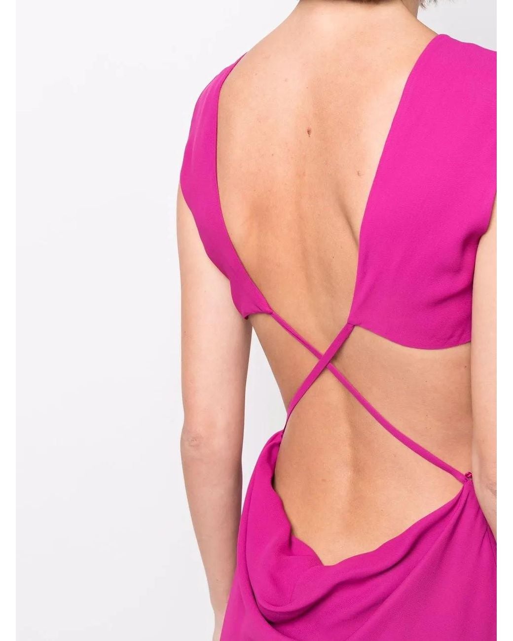 Alberta Ferretti Pink Cut-Out Gathered Gown