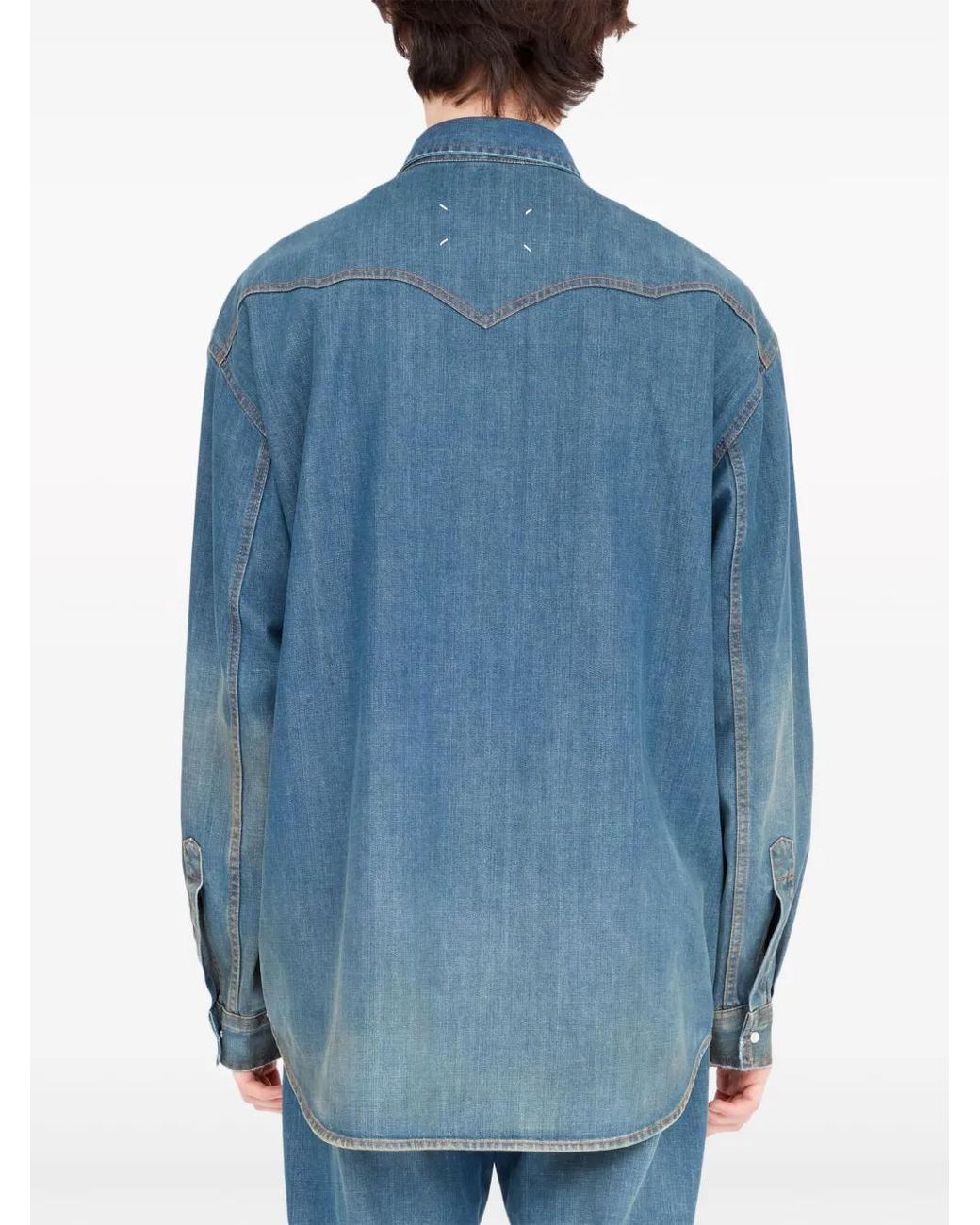 Maison Margiela Blue Indigo Denim Classic Collar Shirt for men