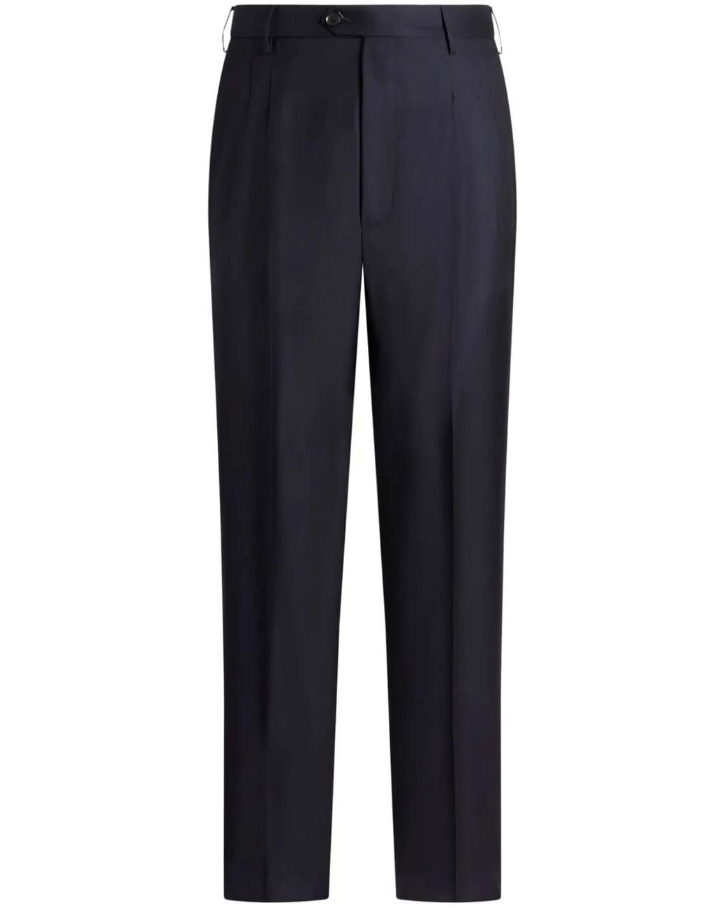 Etro Blue Pleated Trousers for men