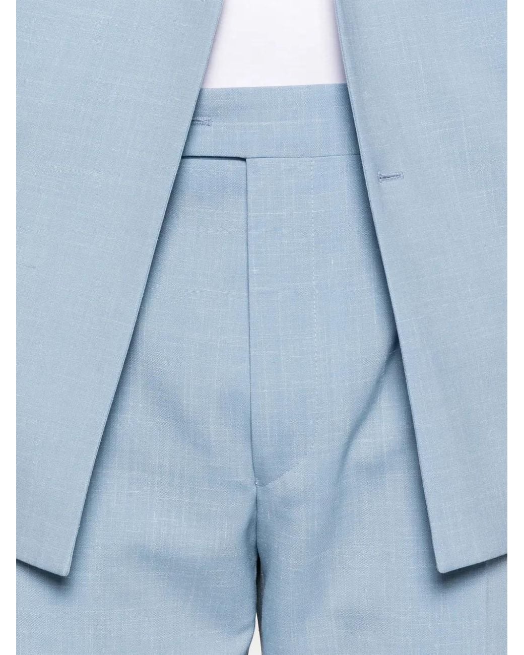 Fursac Blue Button Fastening Wool Suit for men