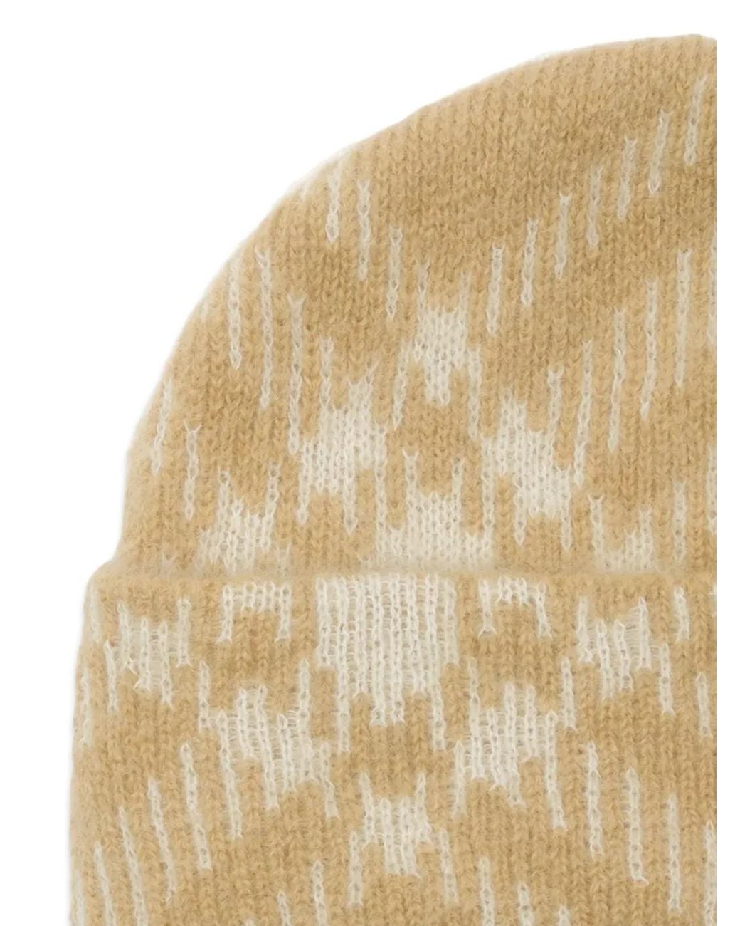 Burberry Natural Check Mohair Wool Blend Beanie for men