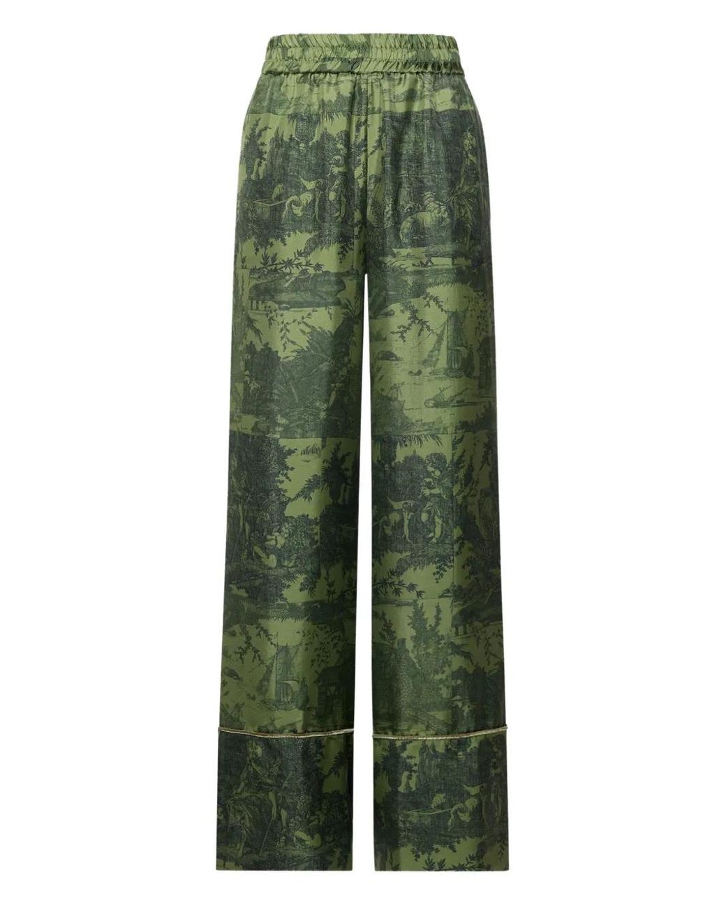 Pierre Louis Mascia Green Landscape-Pattern Trousers