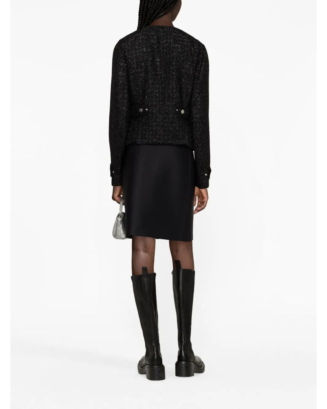 Versace Black Vichy Tweed Jacket