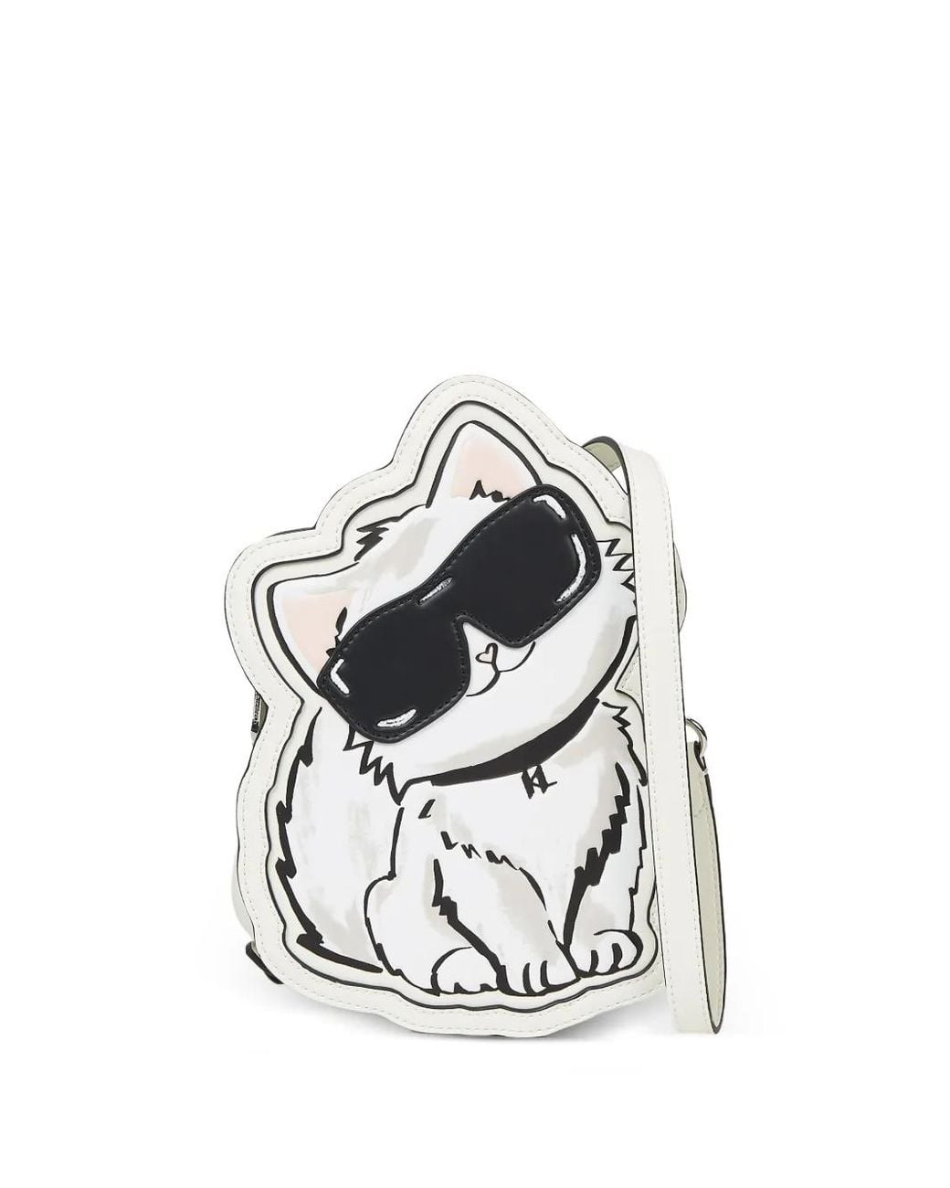 Karl Lagerfeld White Ikon Choupette Umhängetasche, Damen, Größe