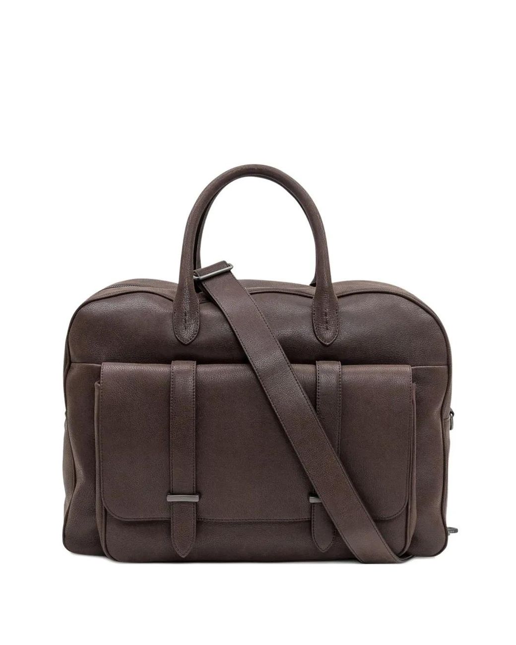 Orciani Brown Flap Jones Tote Bag for men