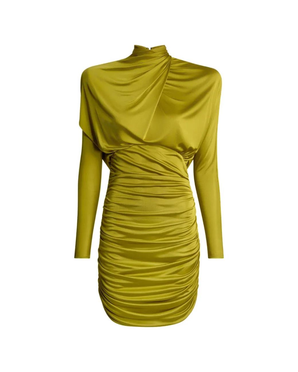 Balmain Green Draped Flowing Jersey Dress