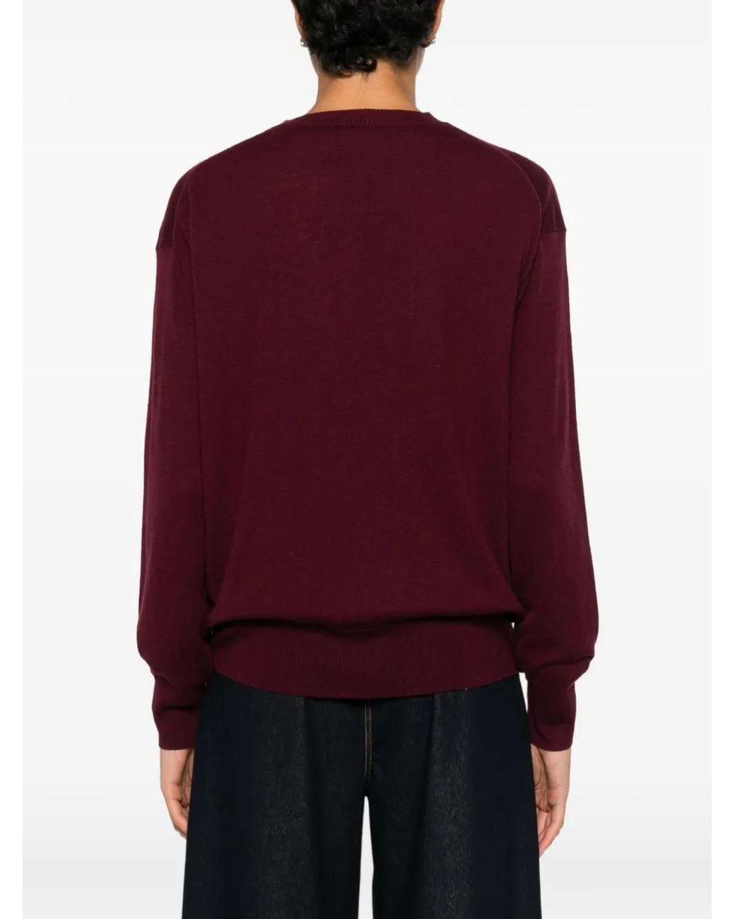 Weekend by Maxmara Purple Crew-Neck Ribbed-Trim Sweater