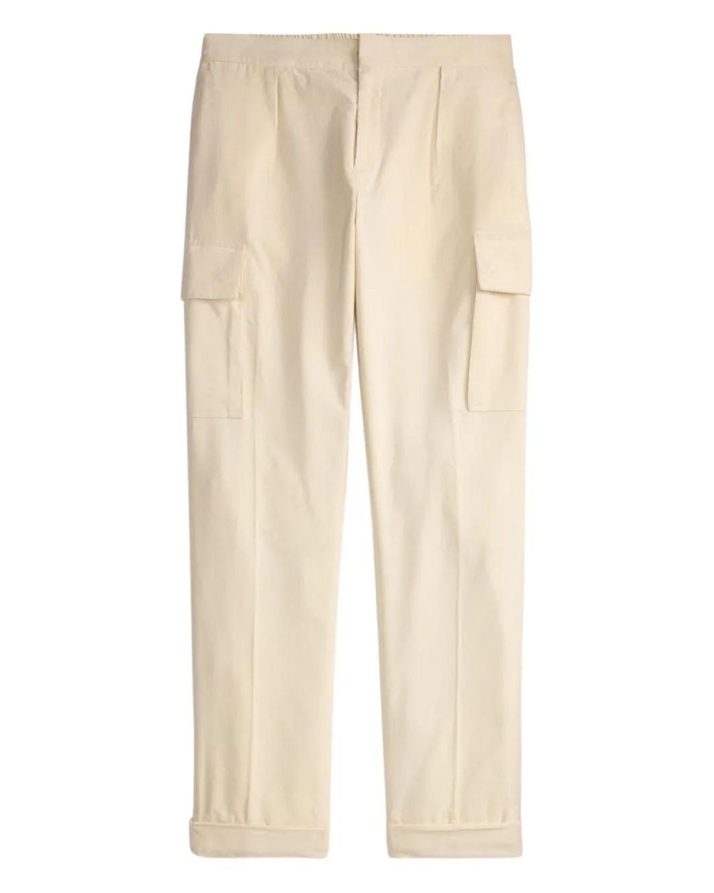 Ralph Lauren Natural Elasticated Drawstring Pleated Trousers for men