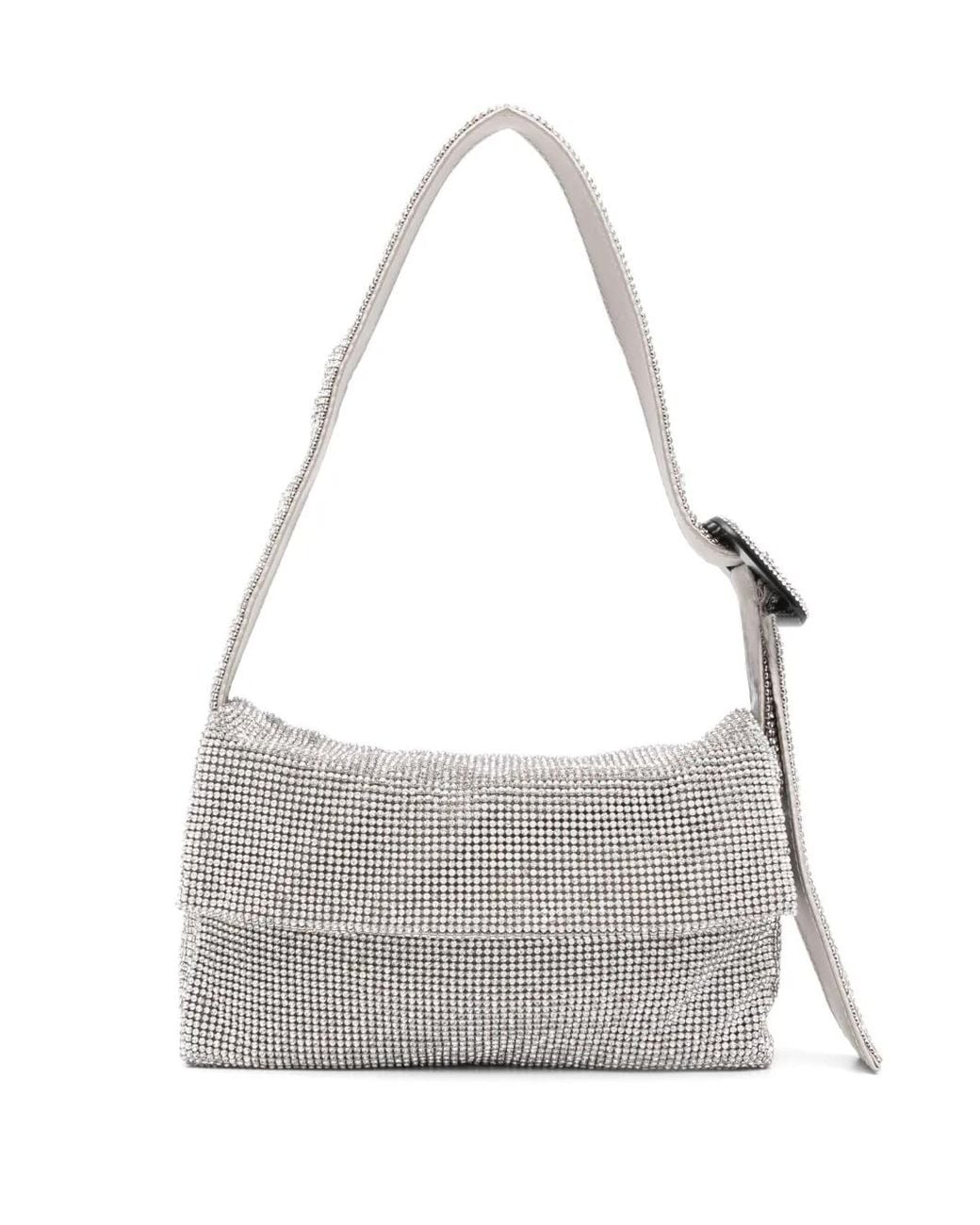 Benedetta Bruzziches Gray Vitty La Mignon Rhinestone Shoulder Bag