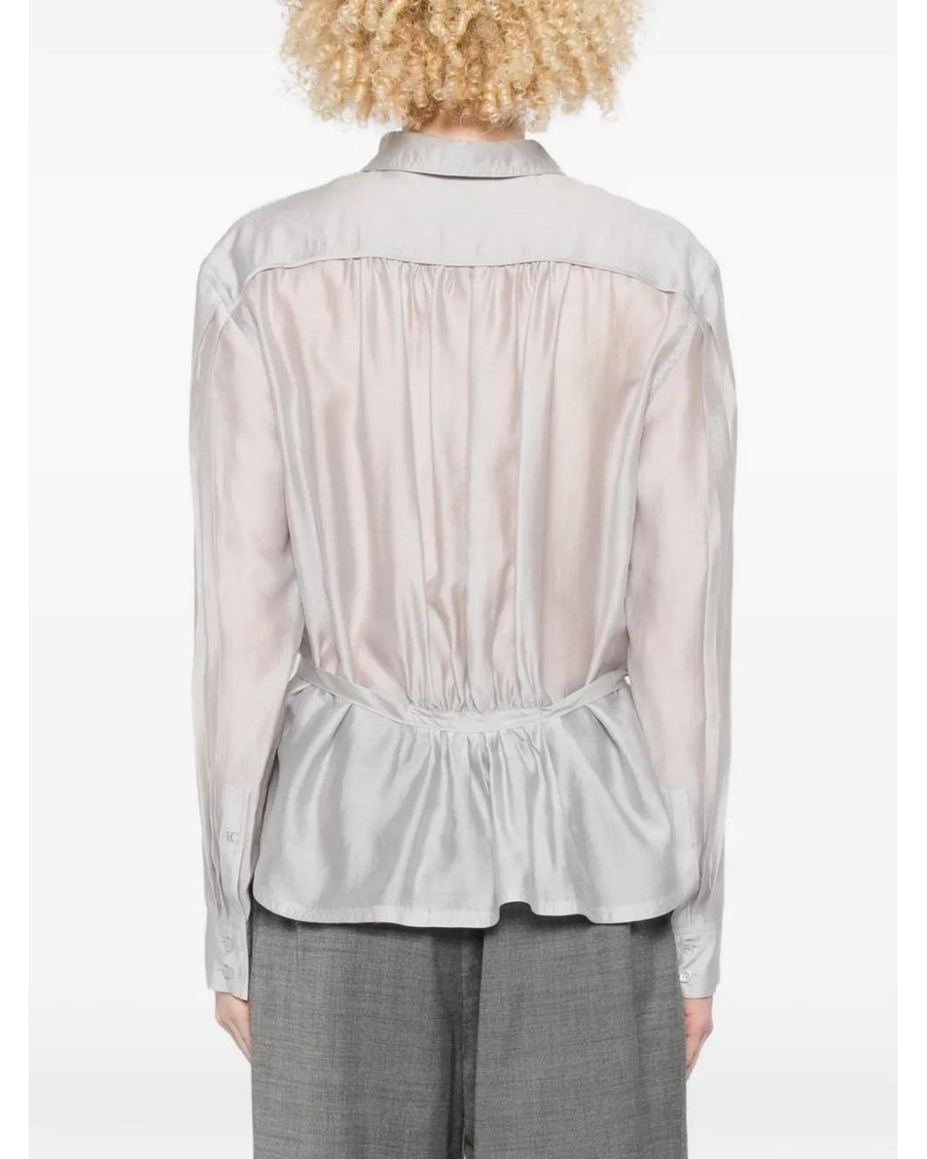 Low Classic White Tie-Waist Shirt