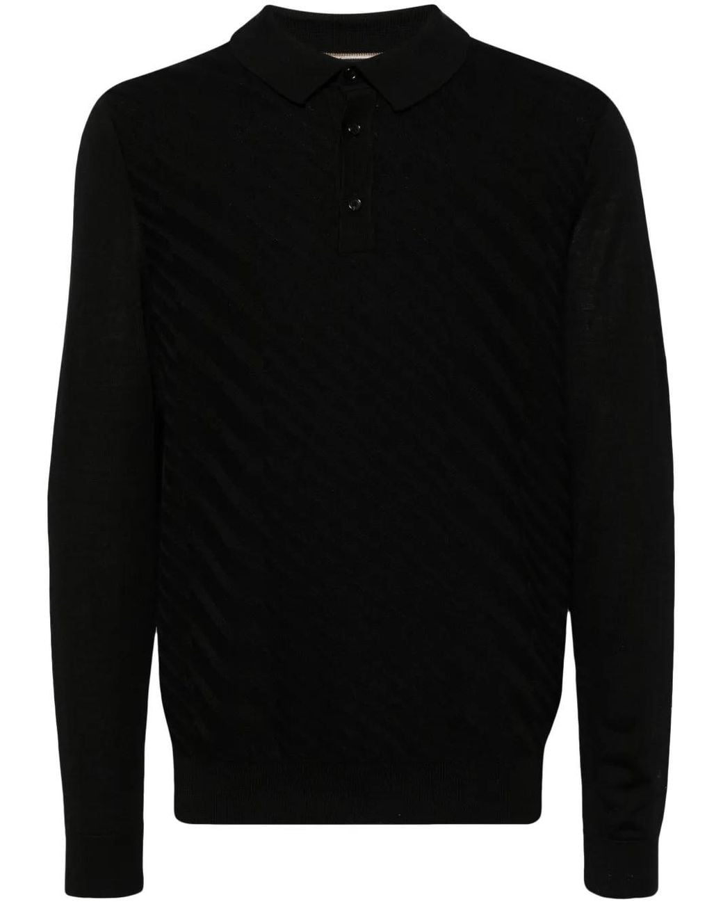 Boss Black Collarless Virgin Wool-Blend Top for men