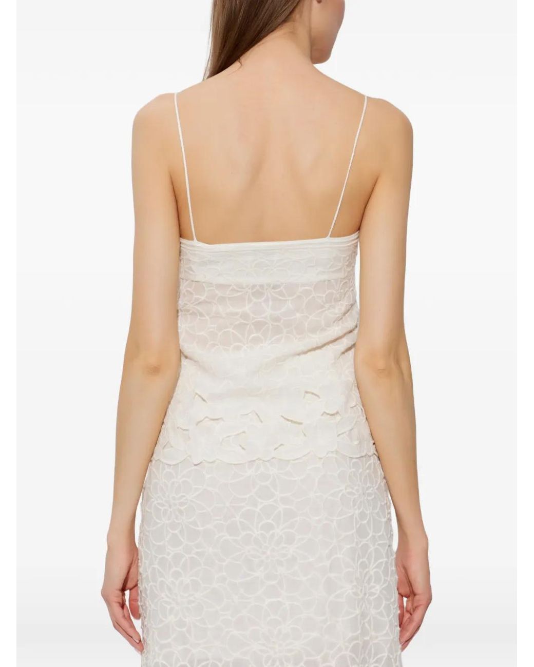Isabel Marant White Romeka Floral-Embroidered Tank Op