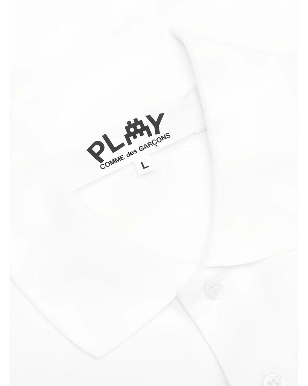 COMME DES GARÇONS PLAY White X Invader Pixel-Heart Polo Shirt for men