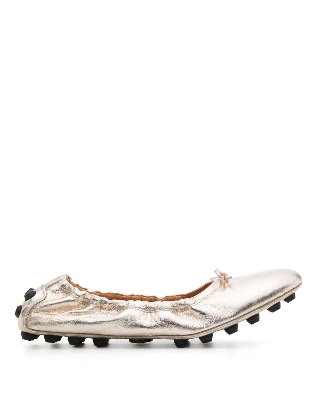 Tod's Natural Bubble Ballerina Leather Shoes