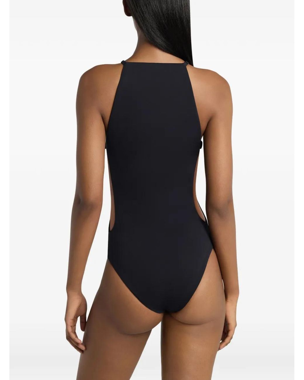 Courreges Black One-Piece Swimsuit With Cut-Out Detail