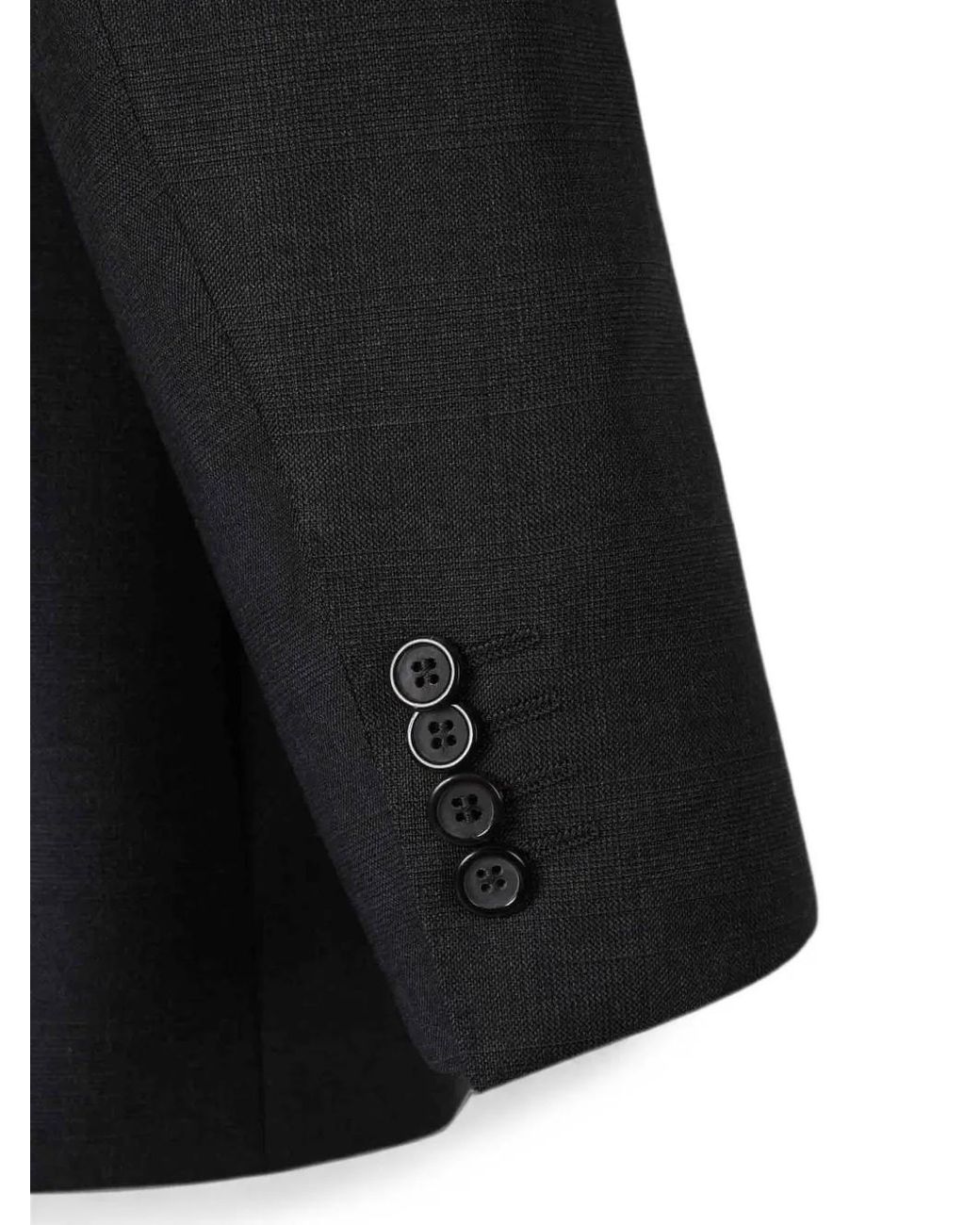Canali Black Costume Boutonné À Revers Crantés for men