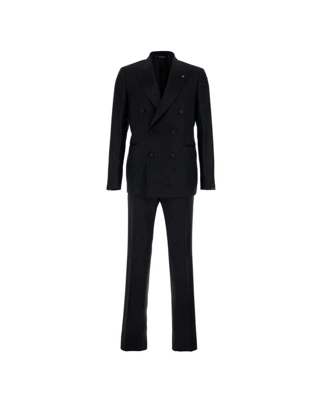 Tagliatore Black Double-Breasted Suit for men