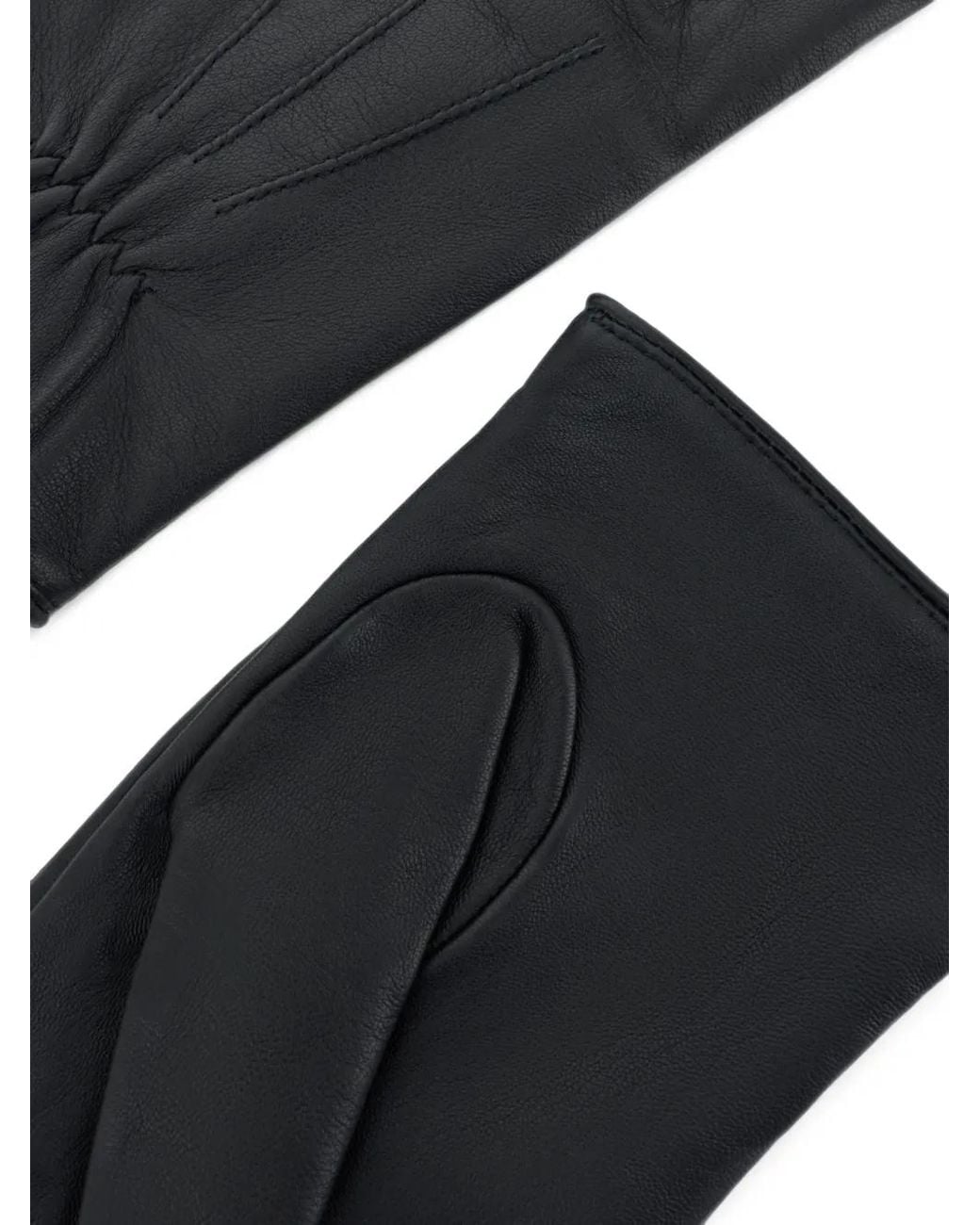 Boggi Black Leather Gloves for men