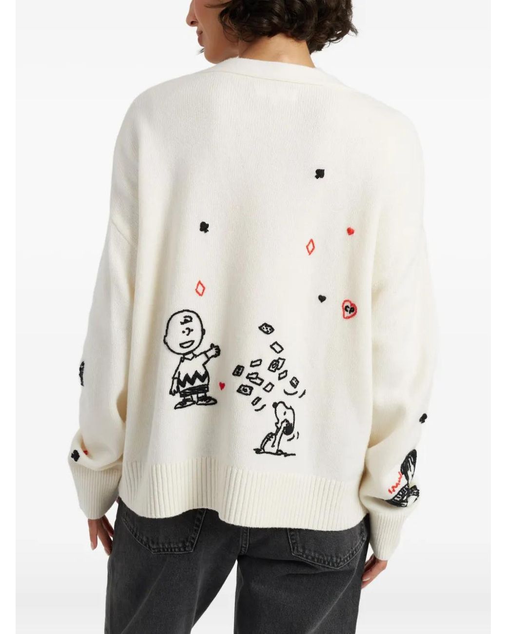 Chinti & Parker White X Peanuts Cardigan Mit V-Ausschnitt