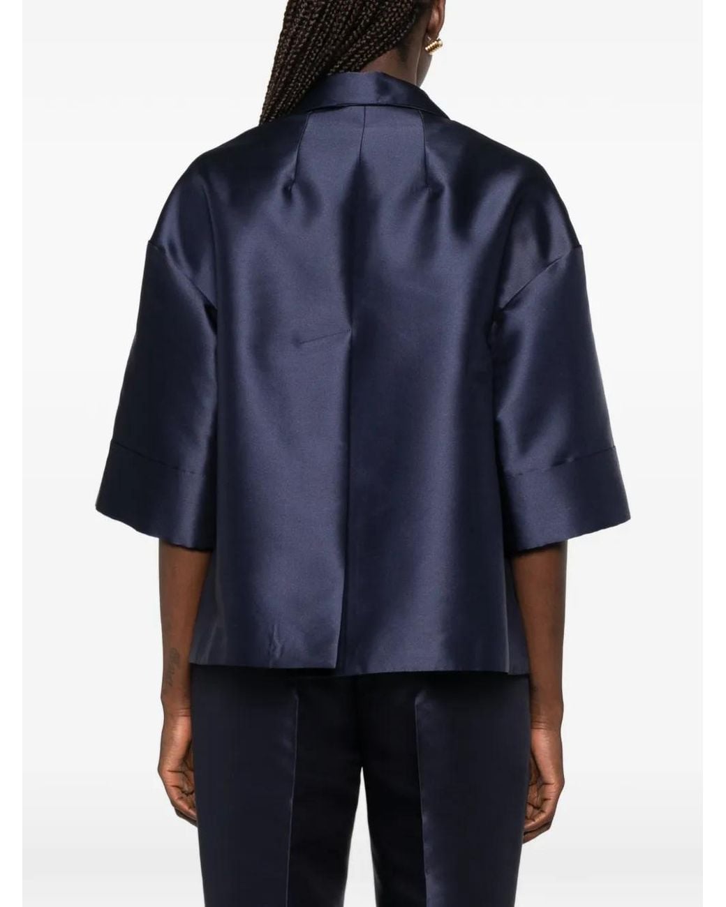 NINA 14.7 Blue Veste À Effet Satiné