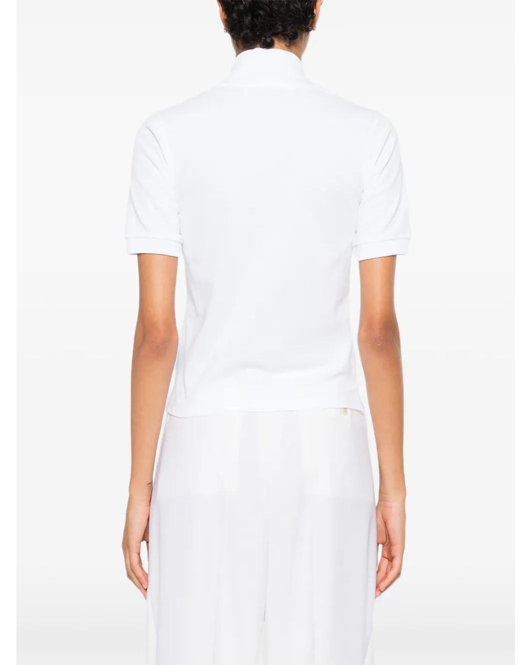 Marie Adam-Leenaerdt White Polo En Piqué À Manches Courtes
