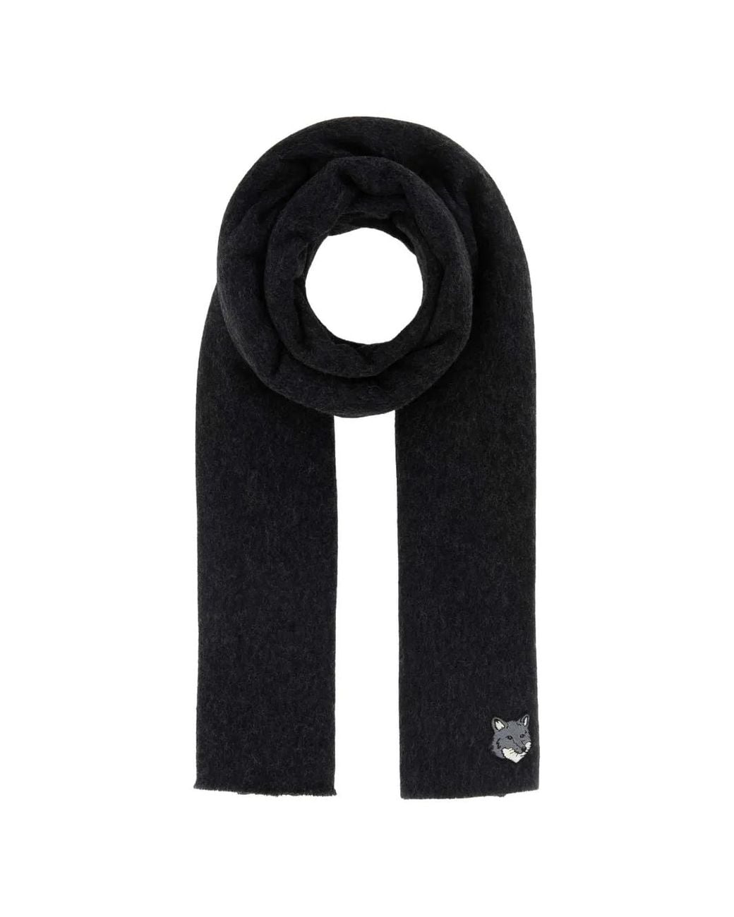 Sciarpa Double Fox Head di Maison Kitsuné in Black