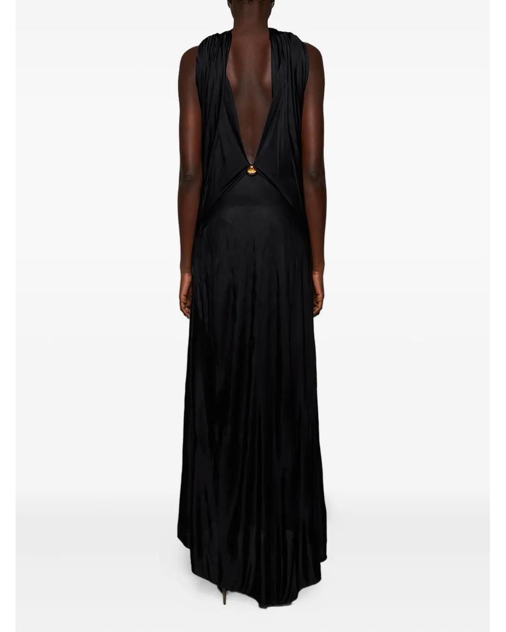 Loewe Black Anagram Pebble-Detail Maxi Dress